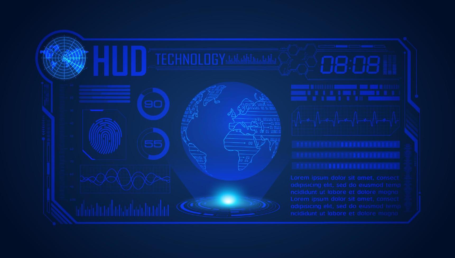 fundo de tela de tecnologia hud moderna vetor