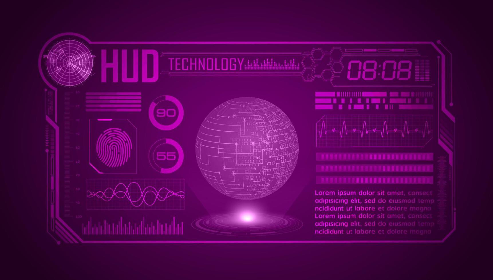 fundo de tela de tecnologia hud moderna vetor