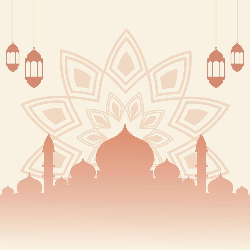 design de plano de fundo com ilustração de mesquita vetor