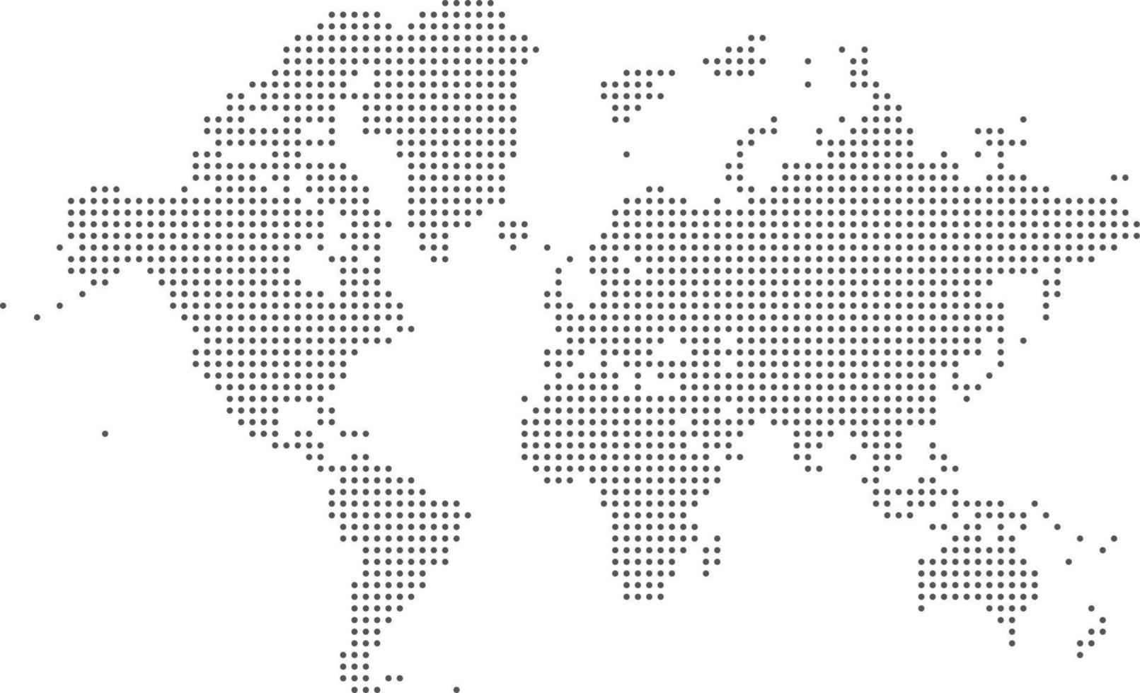 mapa do mundo pontilhado. cor cinza. vetor