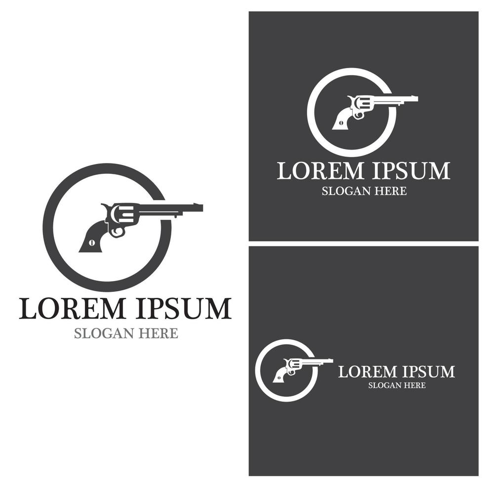 ícone de arma e modelo de vetor de símbolo