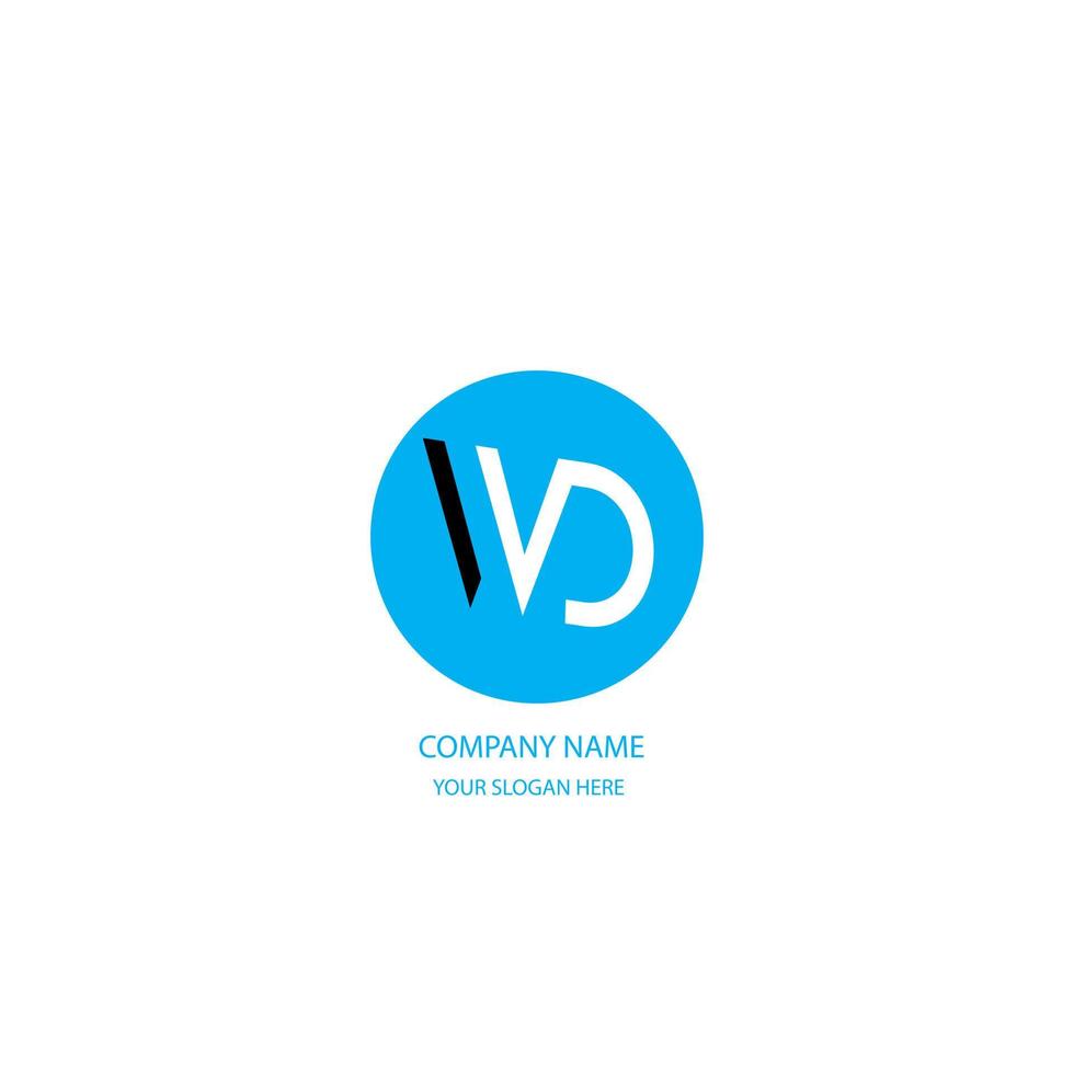 logotipo de texto wd vetor