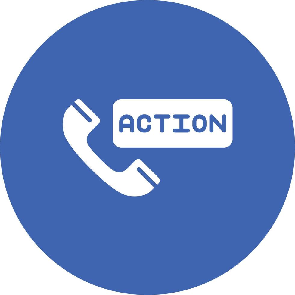 ícone de plano de fundo do círculo de glifo de chamada para ação vetor