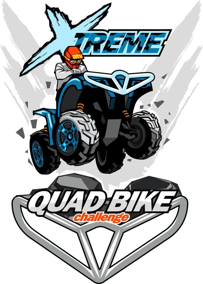 logotipo de quadriciclo extremo, fundo isolado vetor