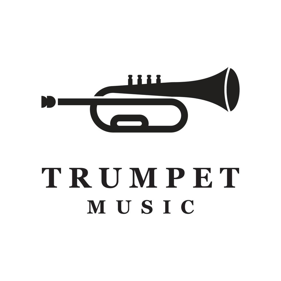 trompete de ícone simples de instrumento musical para música jazz vetor