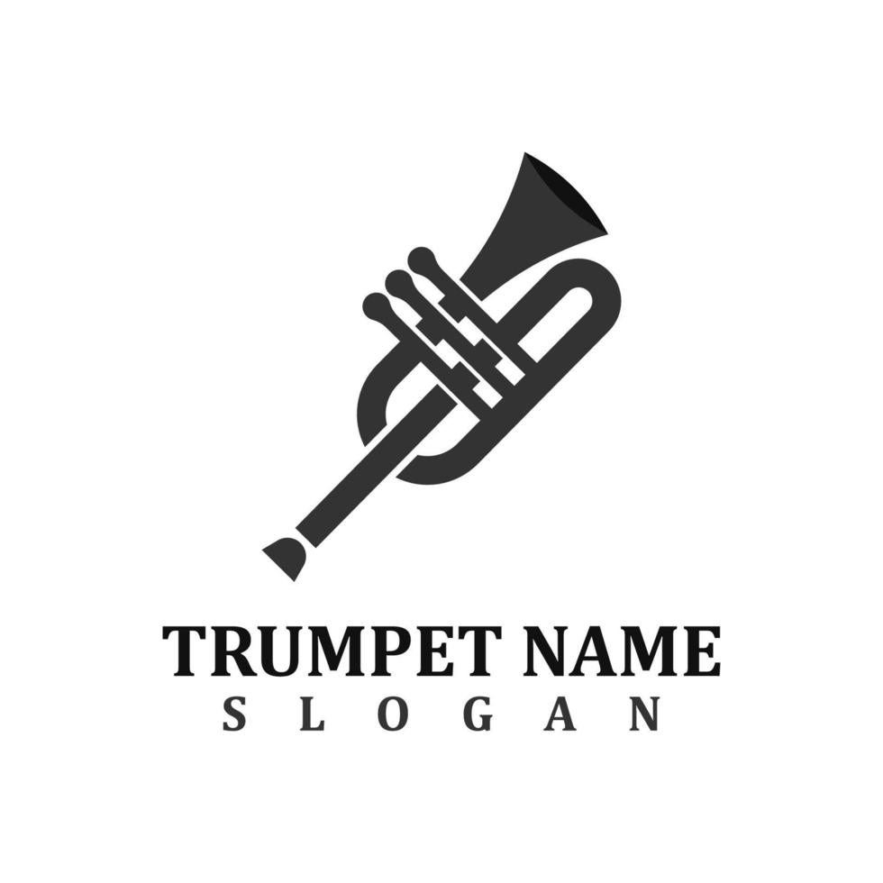 trompete de ícone simples de instrumento musical para música jazz vetor