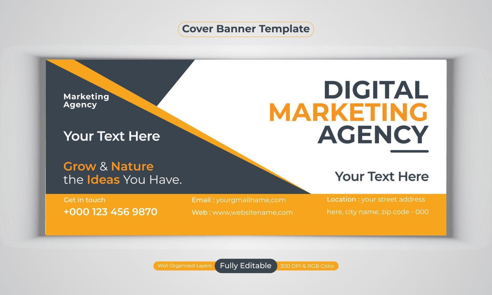 modelo de vetor de layout moderno de design de banner de negócios de agência de marketing digital