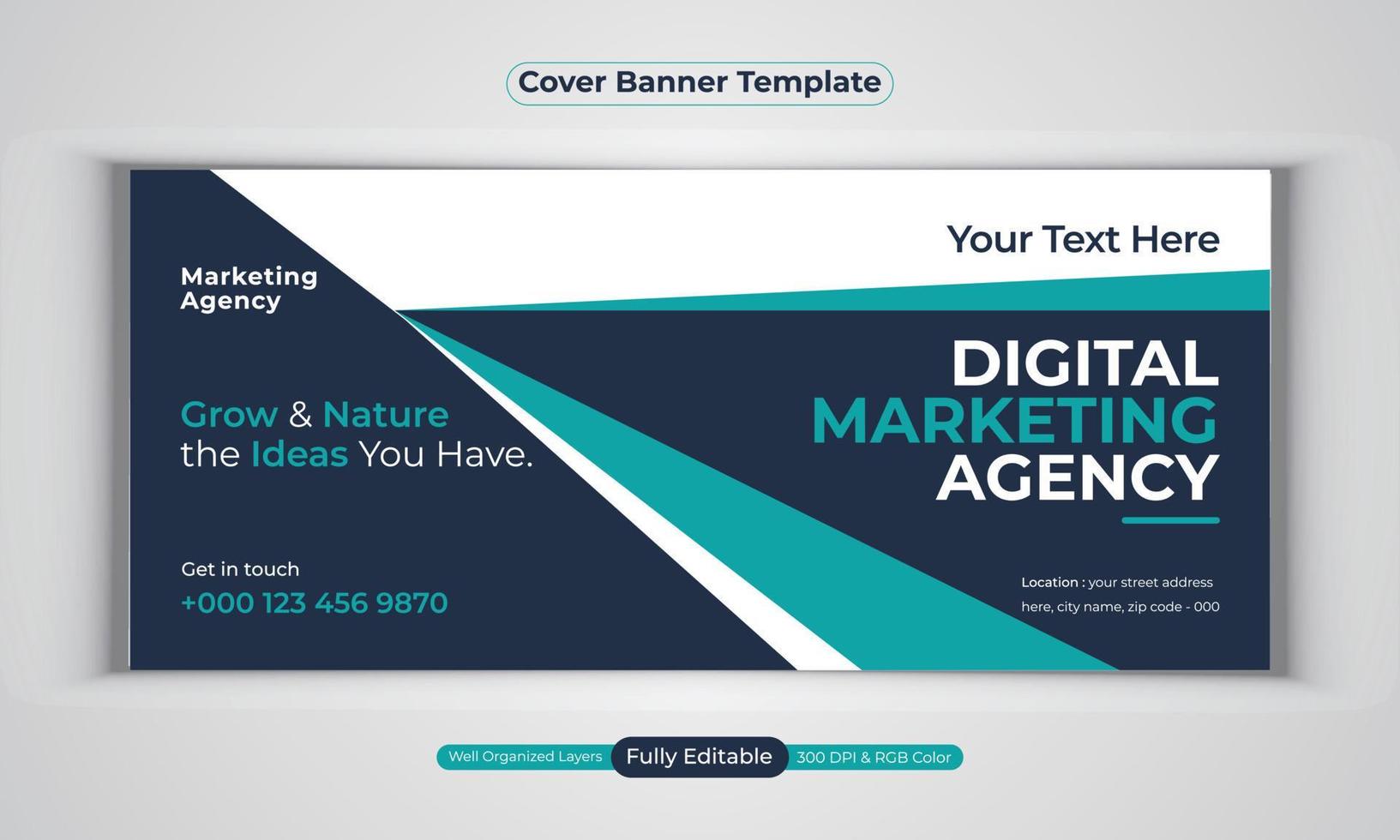 modelo de vetor de layout moderno de design de banner de negócios de agência de marketing digital