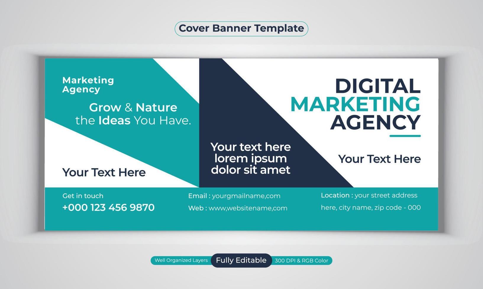 modelo de vetor de layout moderno de design de banner de negócios de agência de marketing digital