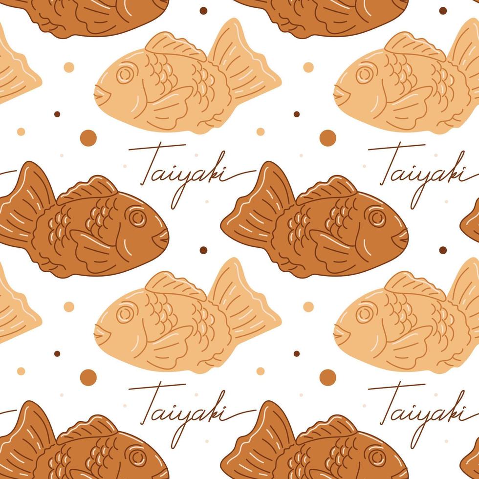 padrão de biscoito taiyaki vetor