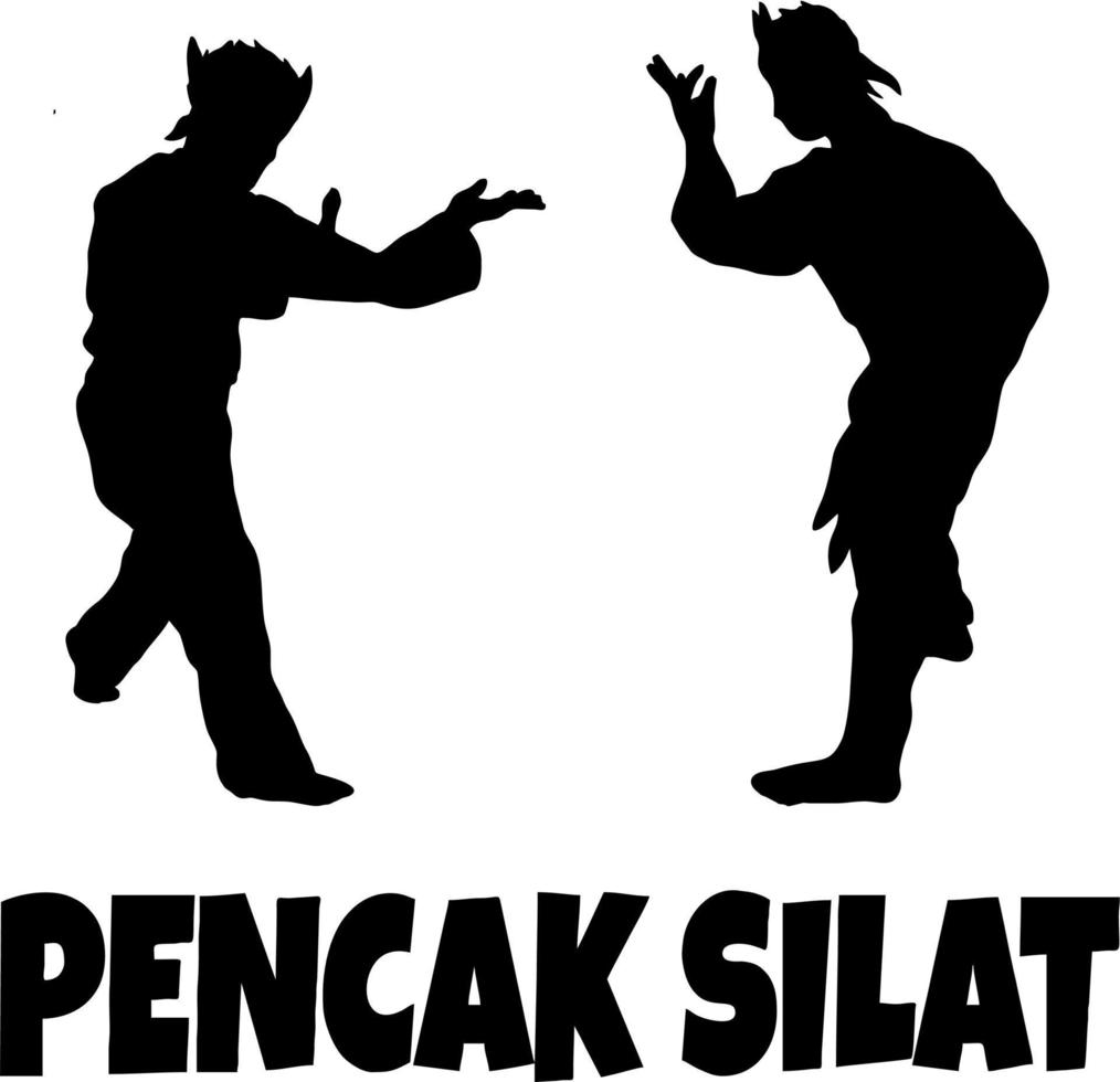 vetor de linha de arte de ilustração de pencak silat