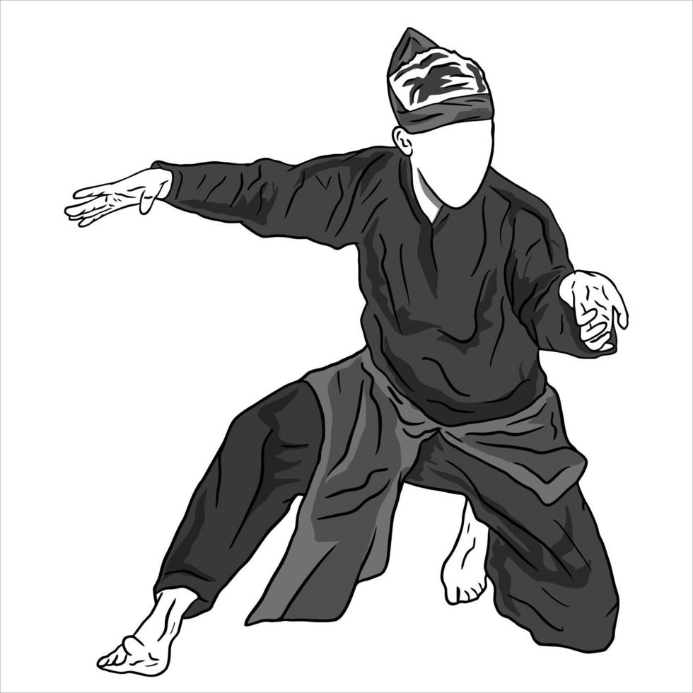 ilustração vetorial do logotipo pencak silat karate vetor