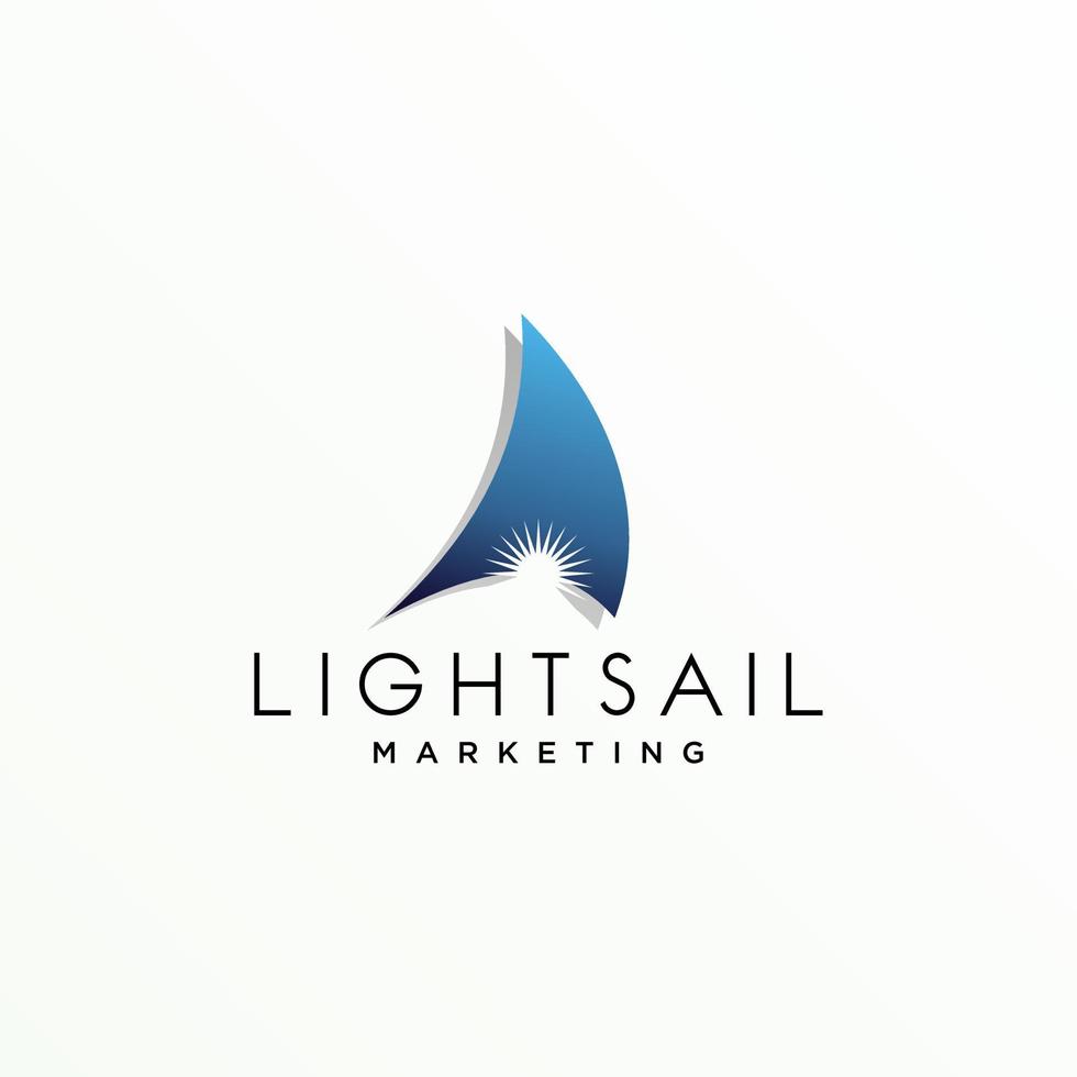 simples e único barco a vela ou lightsail imagem ícone gráfico logotipo design conceito abstrato vetor estoque. pode ser usado como um símbolo relacionado ao mar ou marinheiro