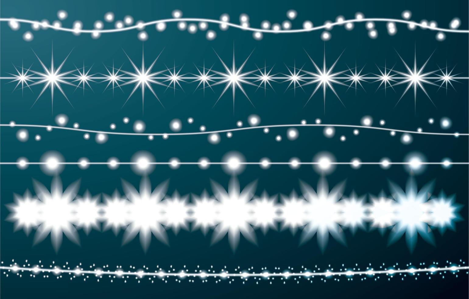 conjunto de luzes de corda de natal. guirlanda de neon de ano novo. decoração festiva de natal. vetor