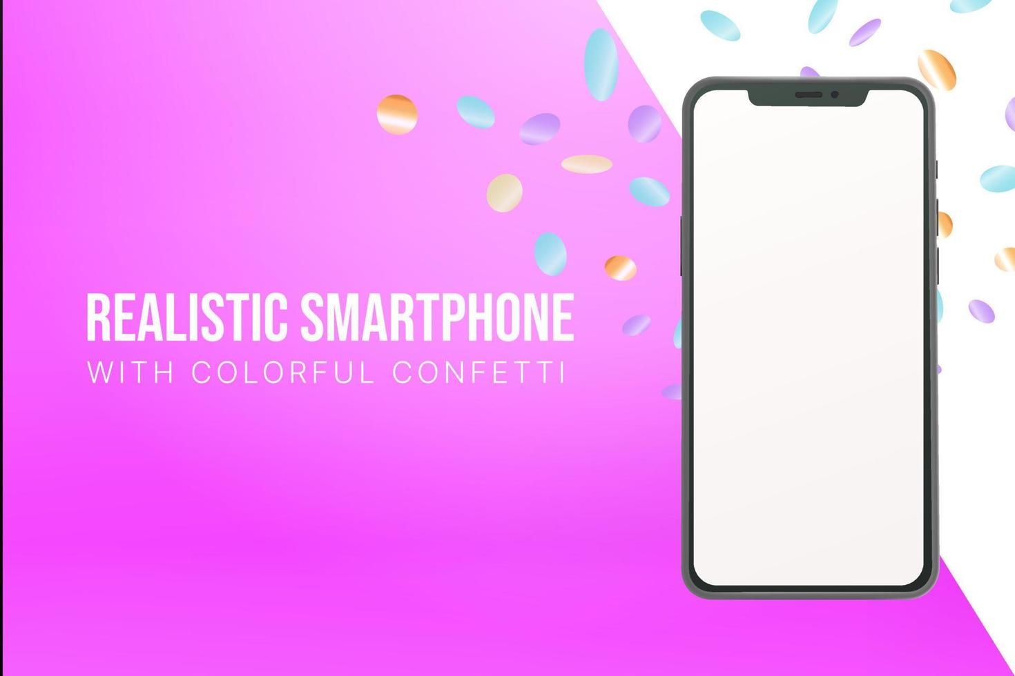 maquete de smartphone com confete colorido vetor