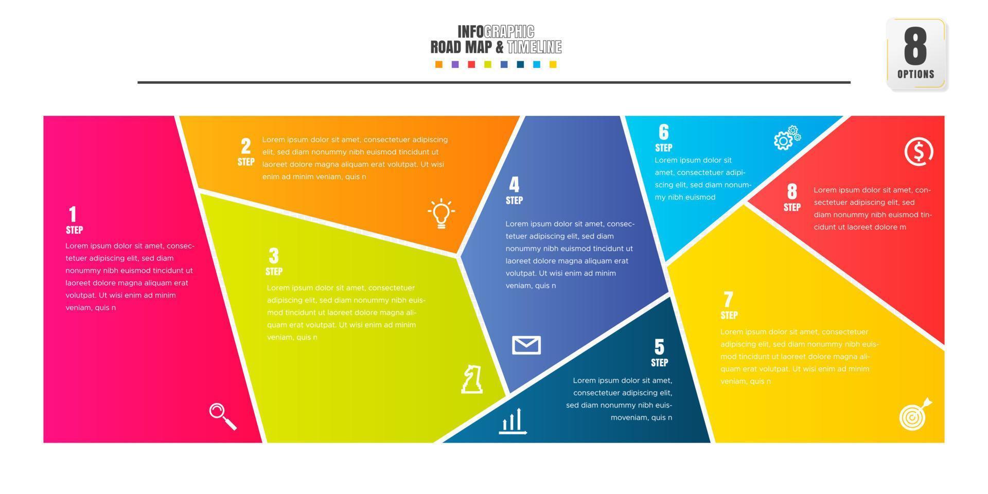 modelo de design de infográficos de linha do tempo com 6 opções, diagrama de processo vetor