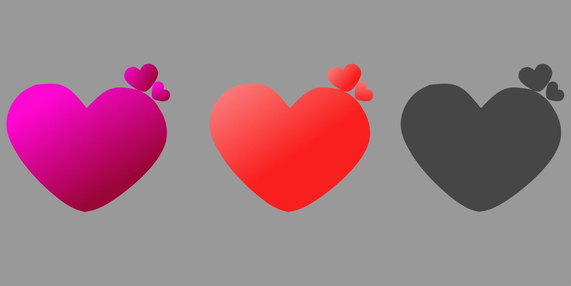 amo o vetor de ícone de coração. coleção de símbolos de amor romântico do dia dos namorados. conceito de amor. elemento de design para o dia dos namorados.