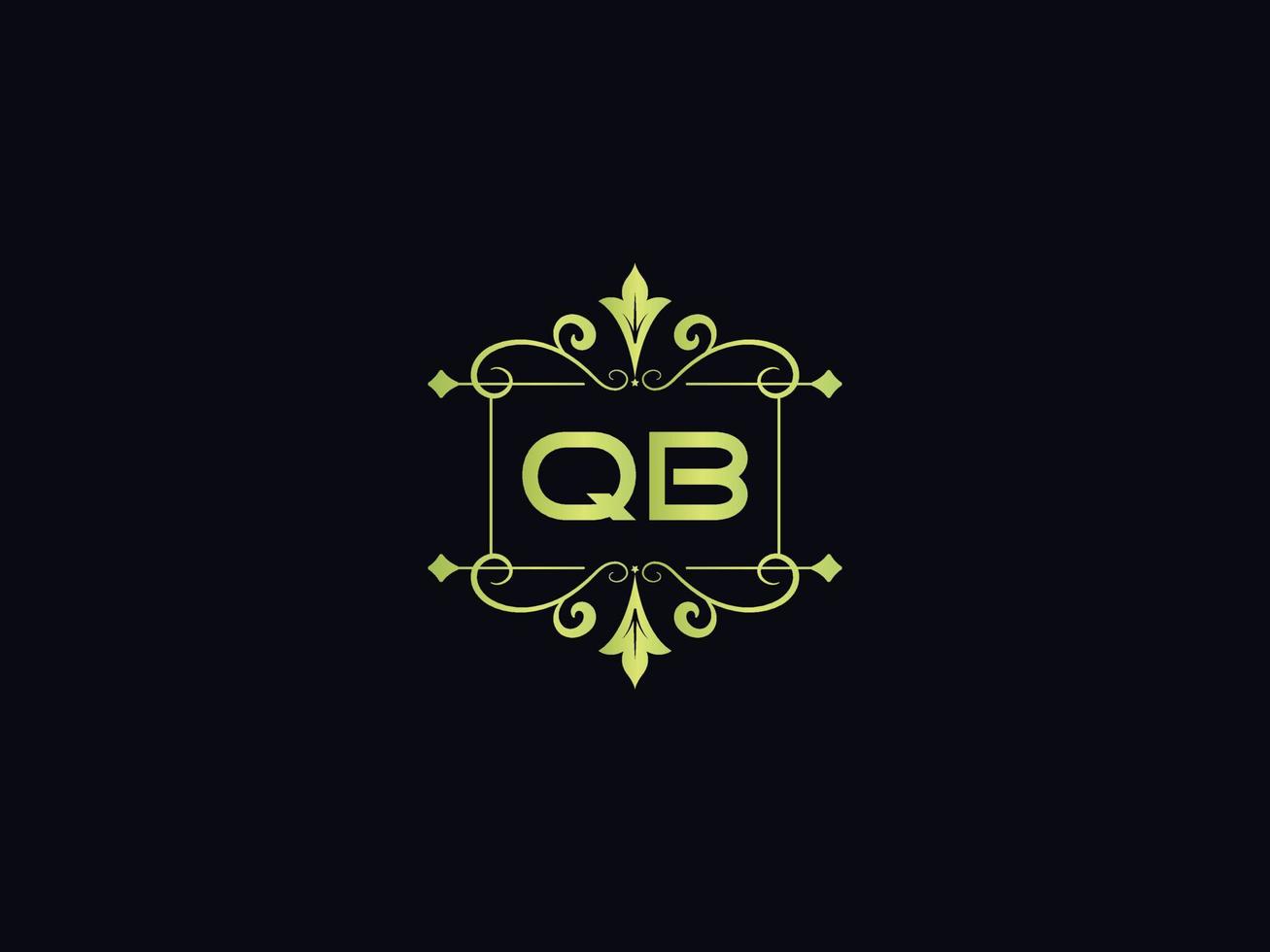 ícone moderno do logotipo qb, lindo logotipo da carta de luxo qb vetor