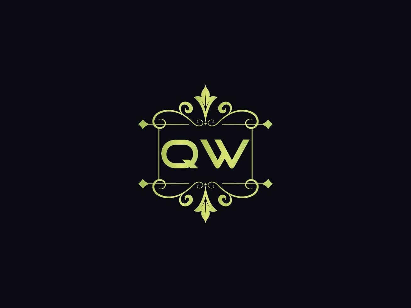 ícone moderno do logotipo qw, logotipo bonito da carta de luxo qw vetor