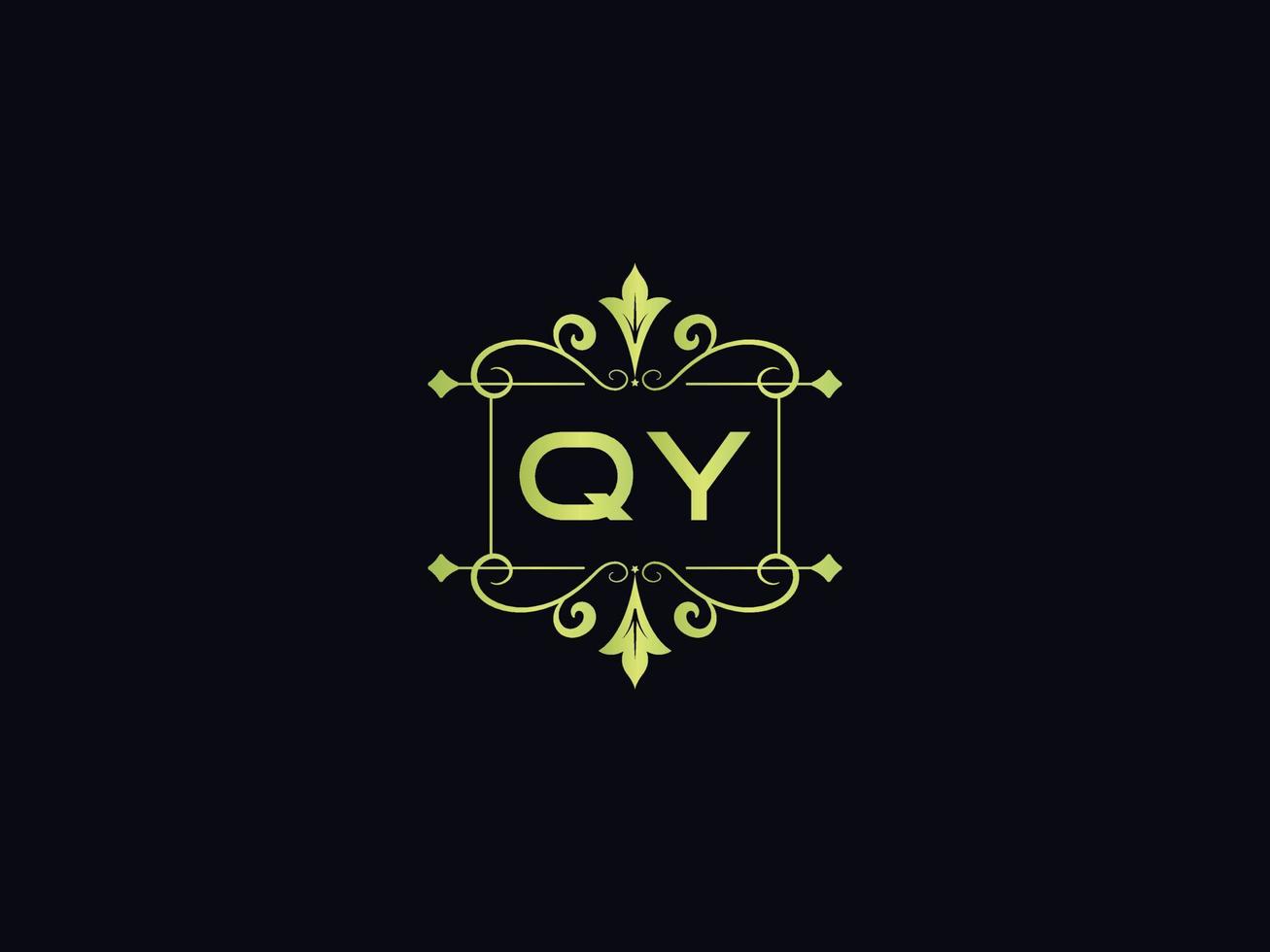 ícone moderno do logotipo qy, lindo logotipo da carta de luxo qy vetor