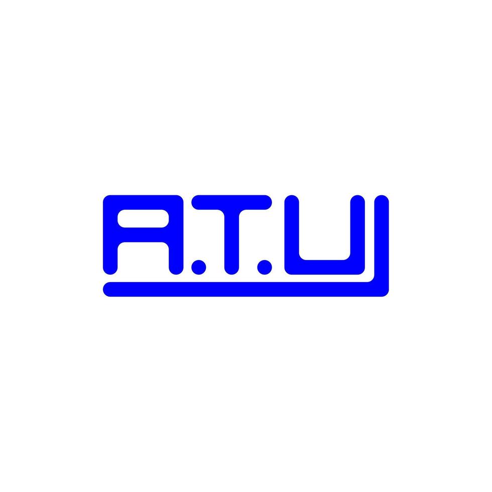 design criativo do logotipo da carta atu com gráfico vetorial, logotipo simples e moderno da atu. vetor