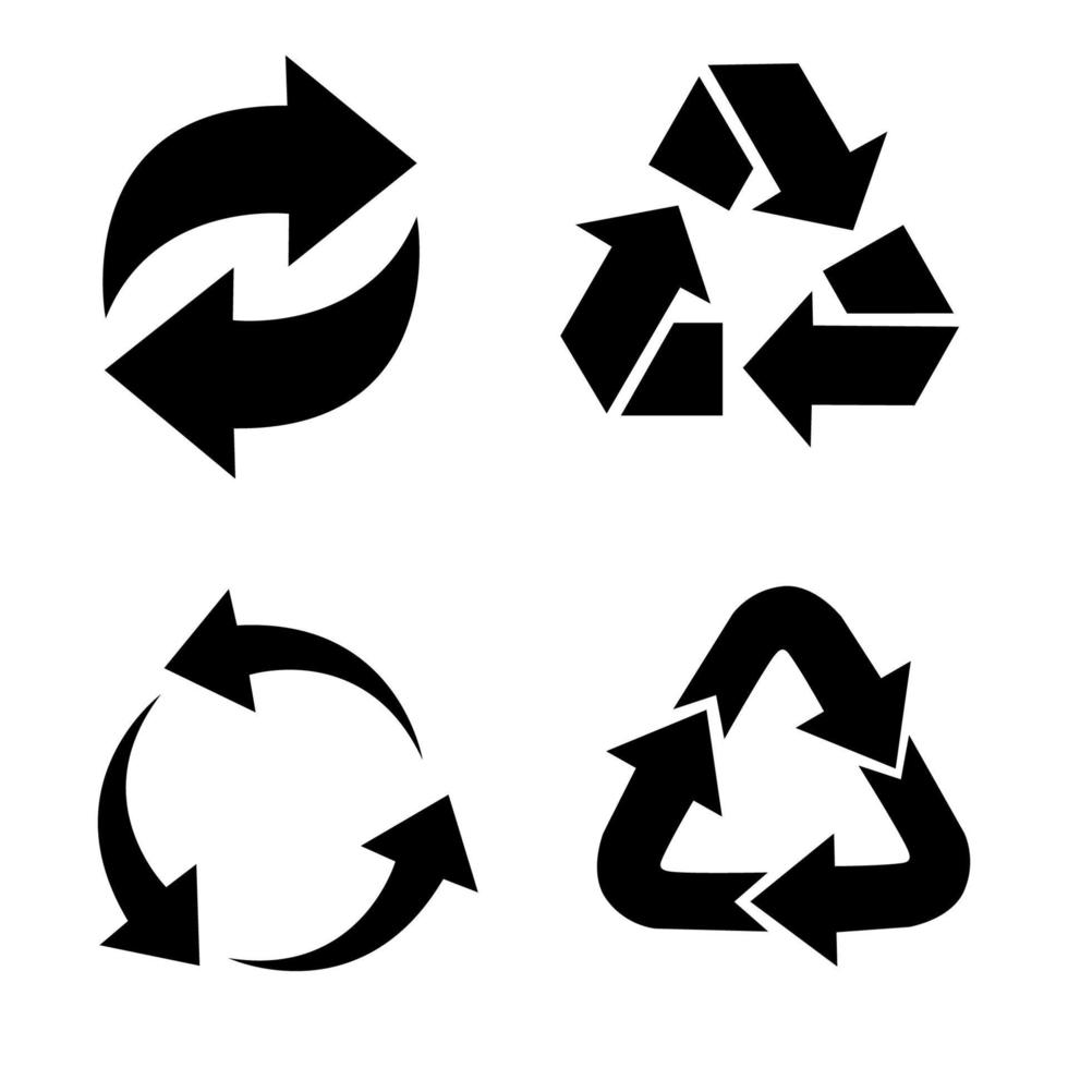 conjunto de símbolos de reciclagem universal de vetor. vetor