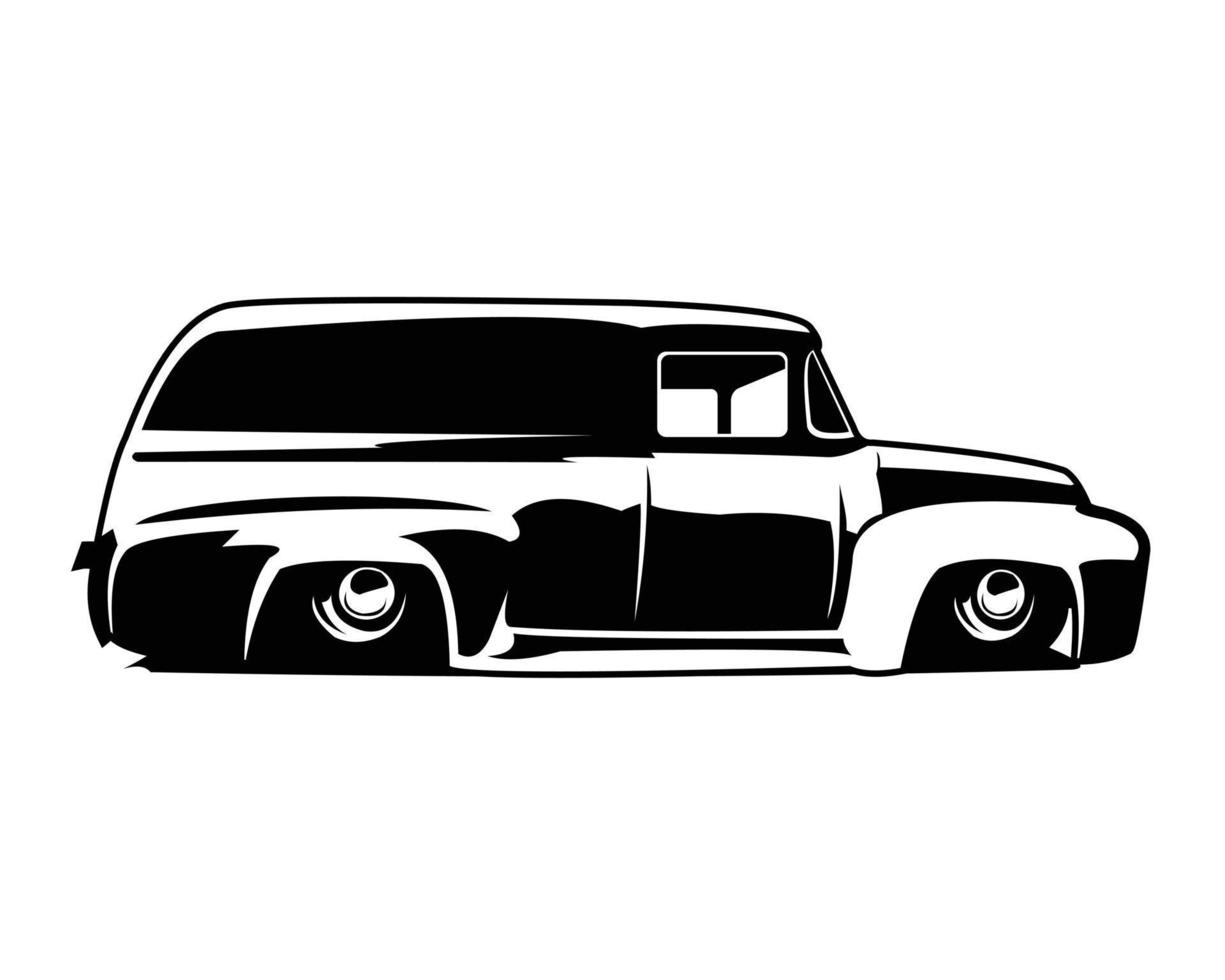 logotipo 1952 chevrolet painel van silhueta - ilustração vetorial, design do emblema em um fundo branco. melhor para a indústria de caminhões. vetor