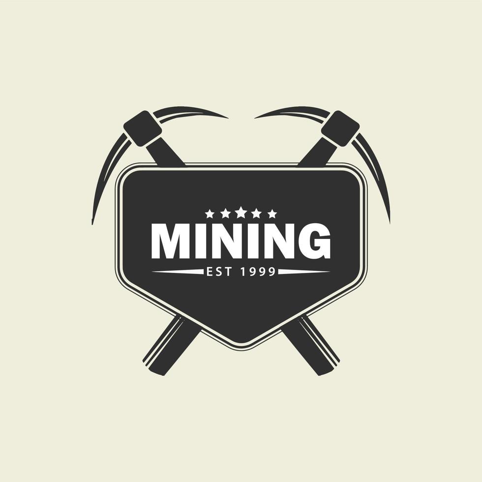 logotipo de mineração de carvão emblema distintivo adesivo design minimalista vetor