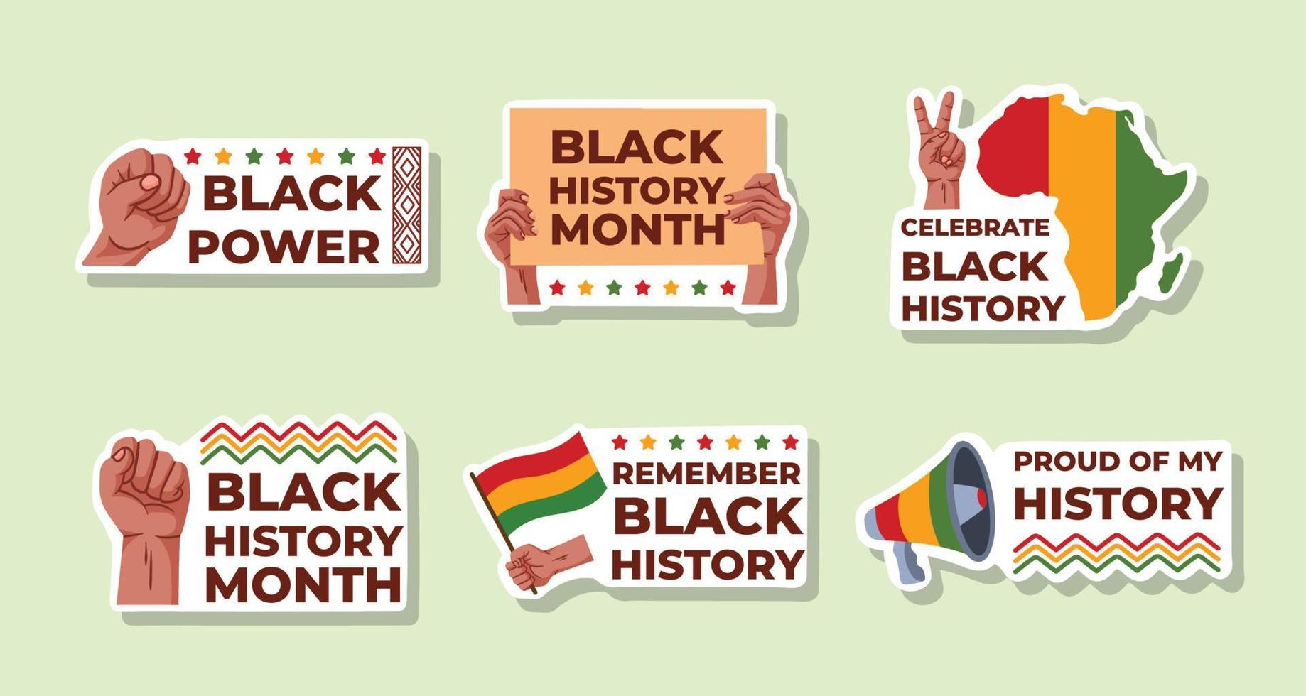 adesivo do mês da história negra vetor