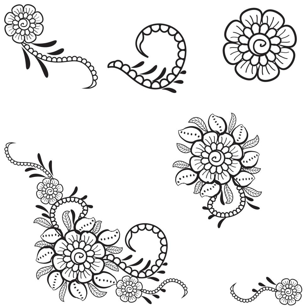 ilustração elegante de beleza decorativa para flor desenhada à mão vetor