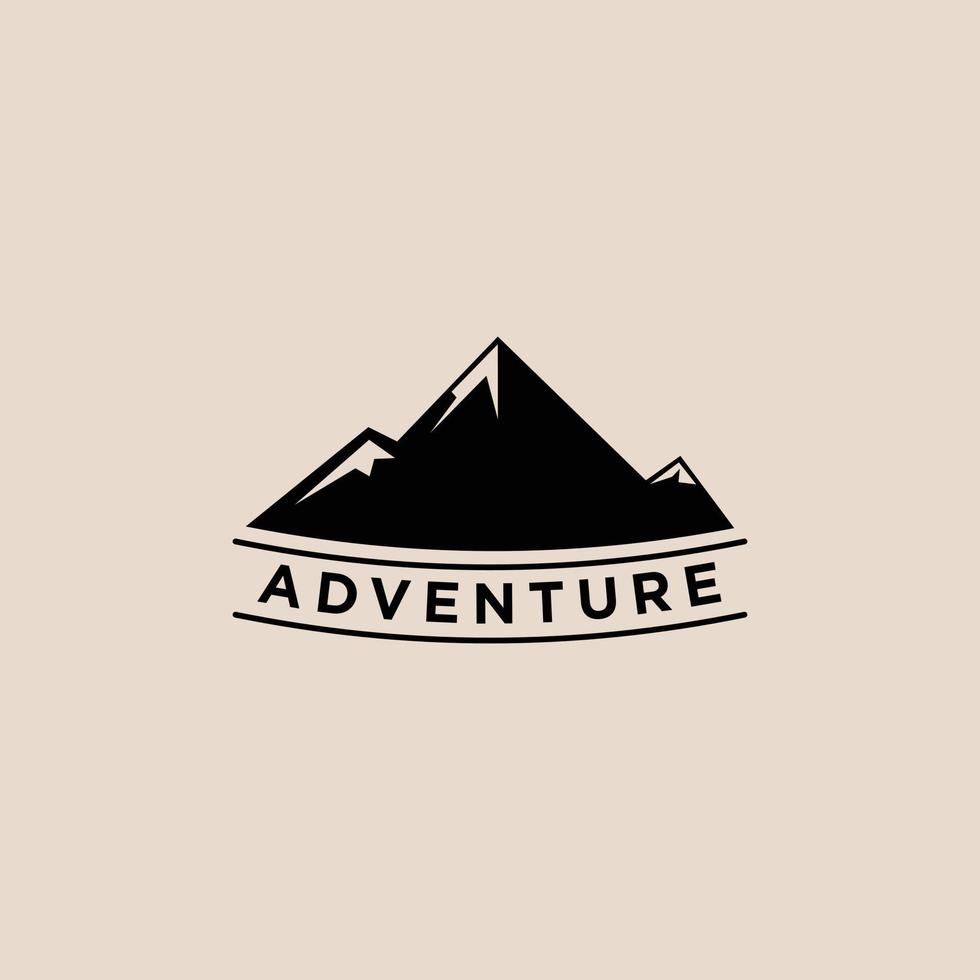 vetor de logotipo vintage de montanha, inspiração de logotipo de aventura