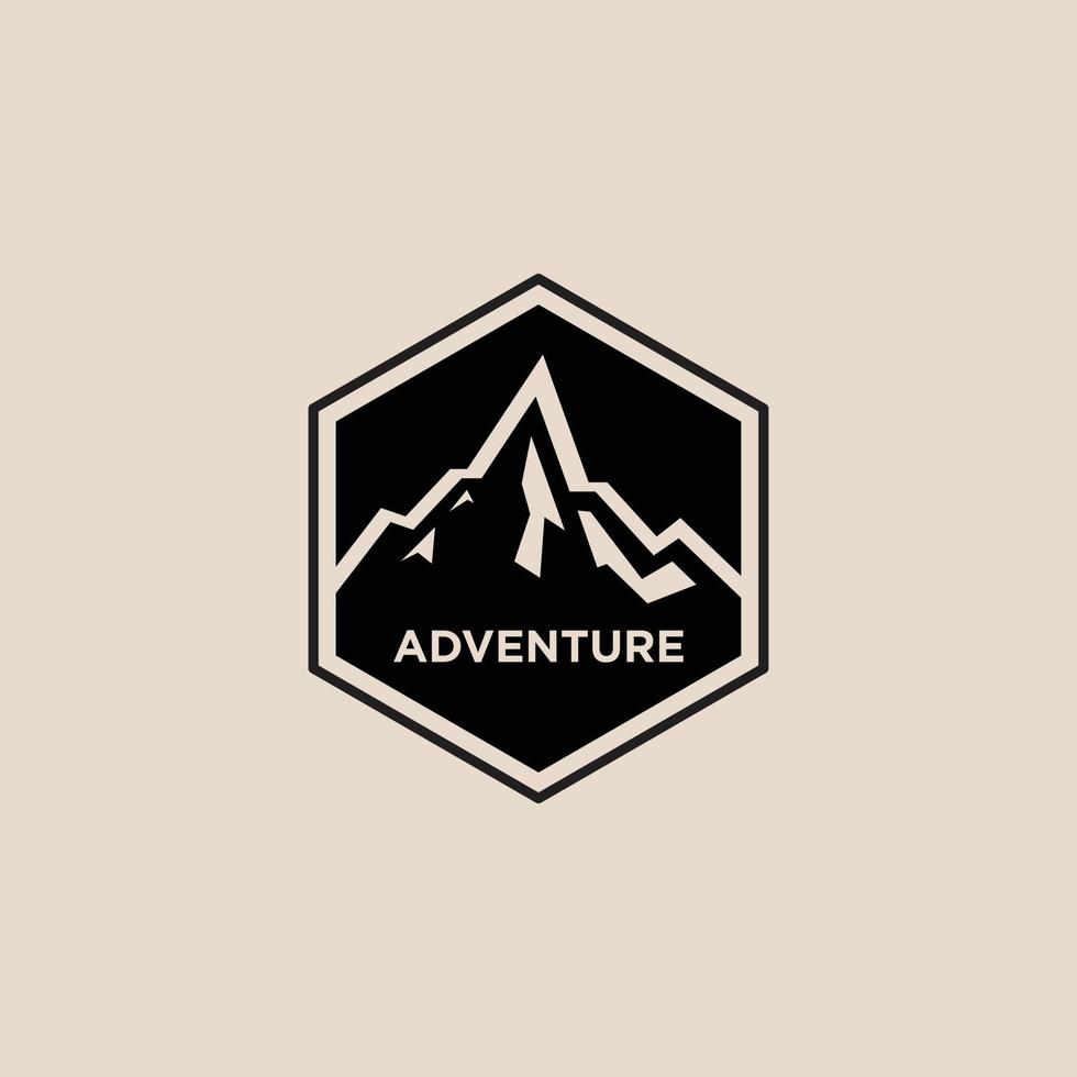vetor de logotipo vintage de montanha, inspiração de logotipo de aventura