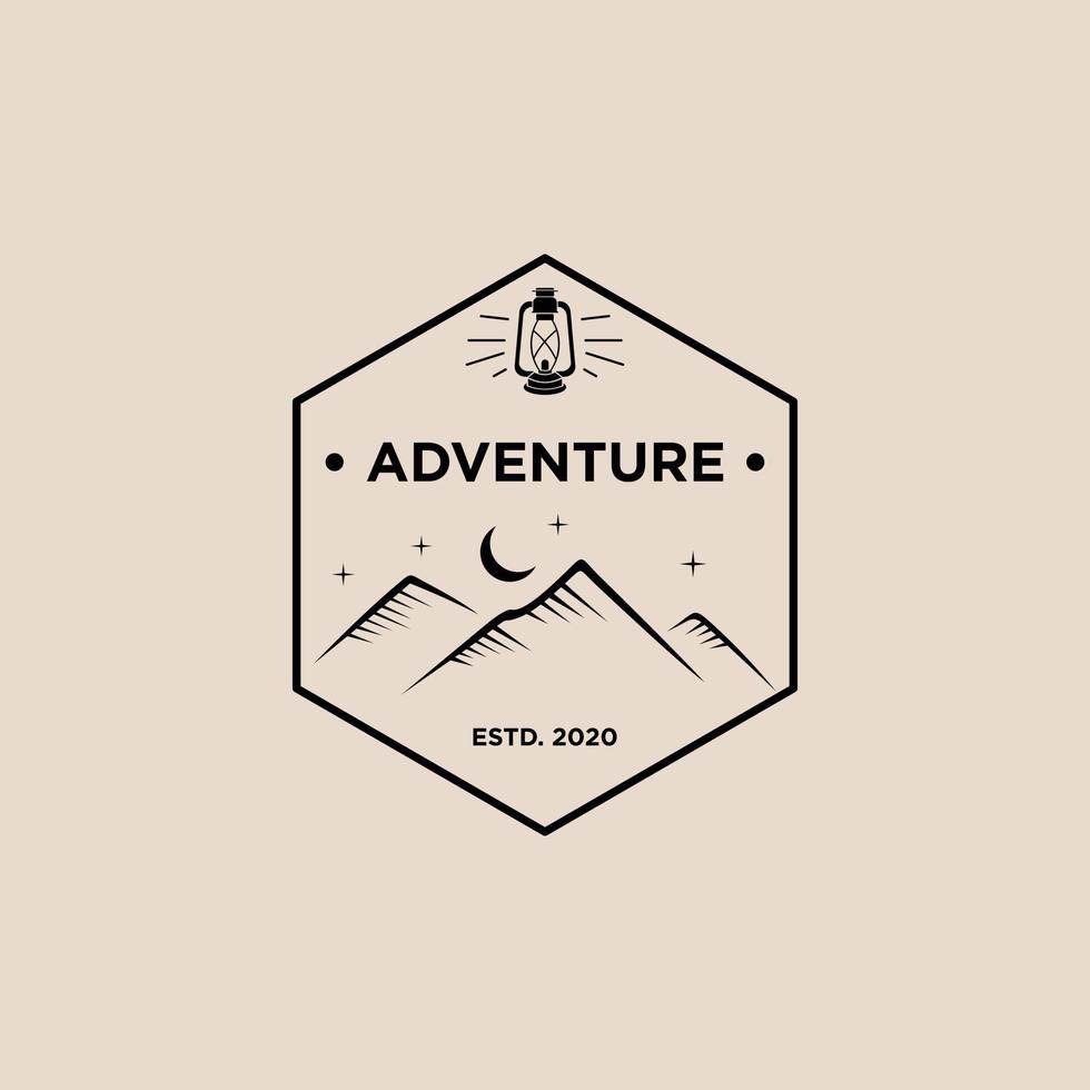 vetor de design de logotipo vintage de montanha, inspiração de logotipo de aventura