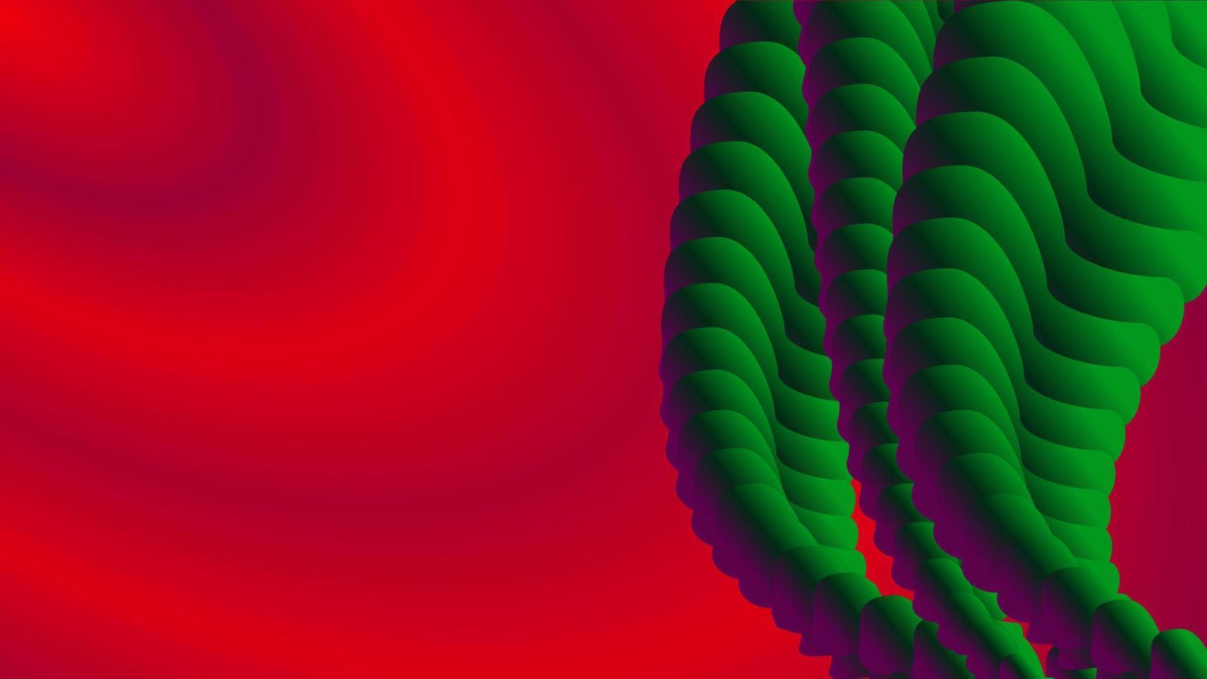 fundo abstrato gradiente vermelho e verde escuro com fluido. conceito simples, mínimo e de cores. usado para pano de fundo, papel de parede, banner, espaço de cópia ou página inicial vetor