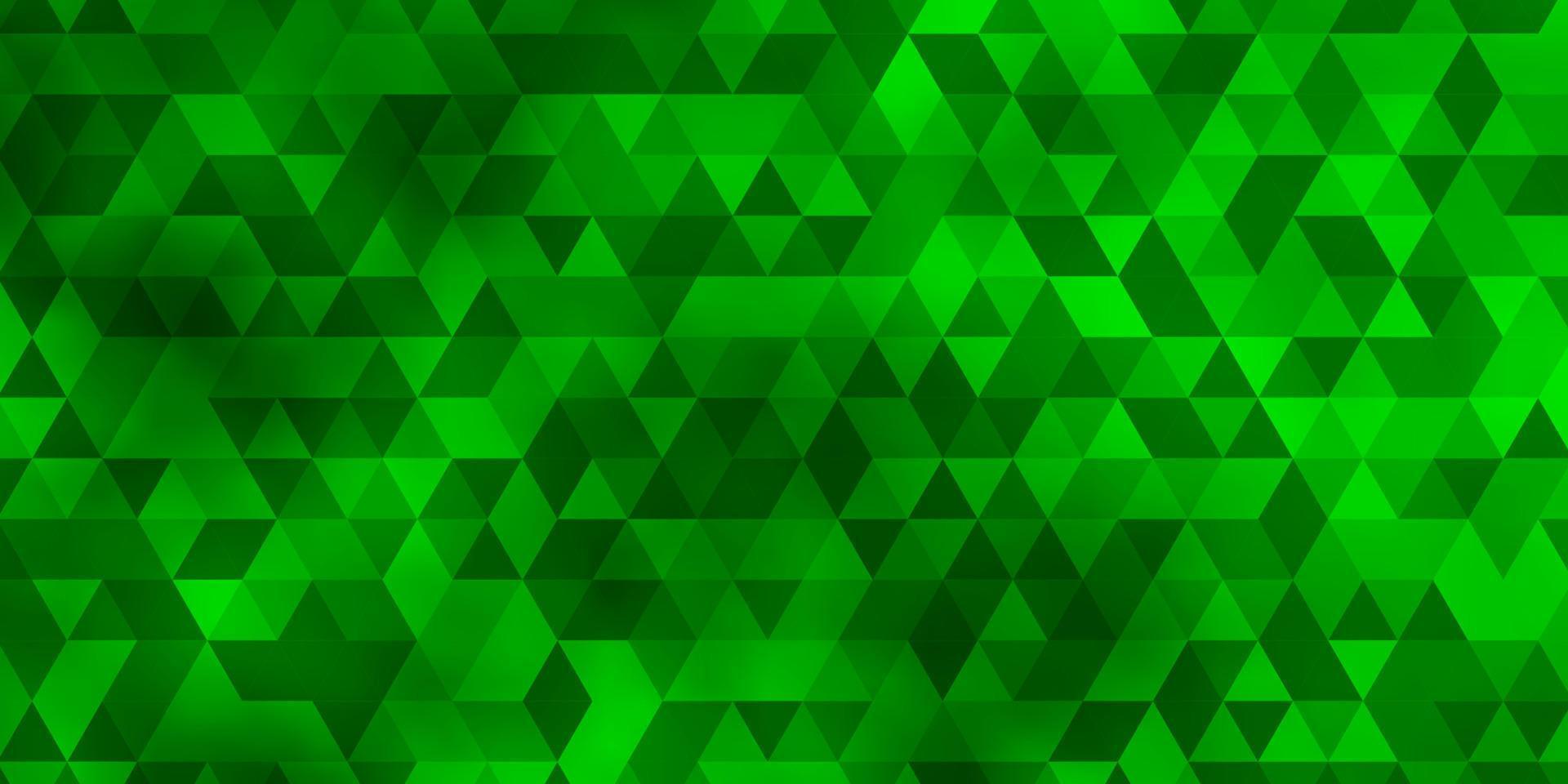 textura de vetor verde claro com estilo triangular.