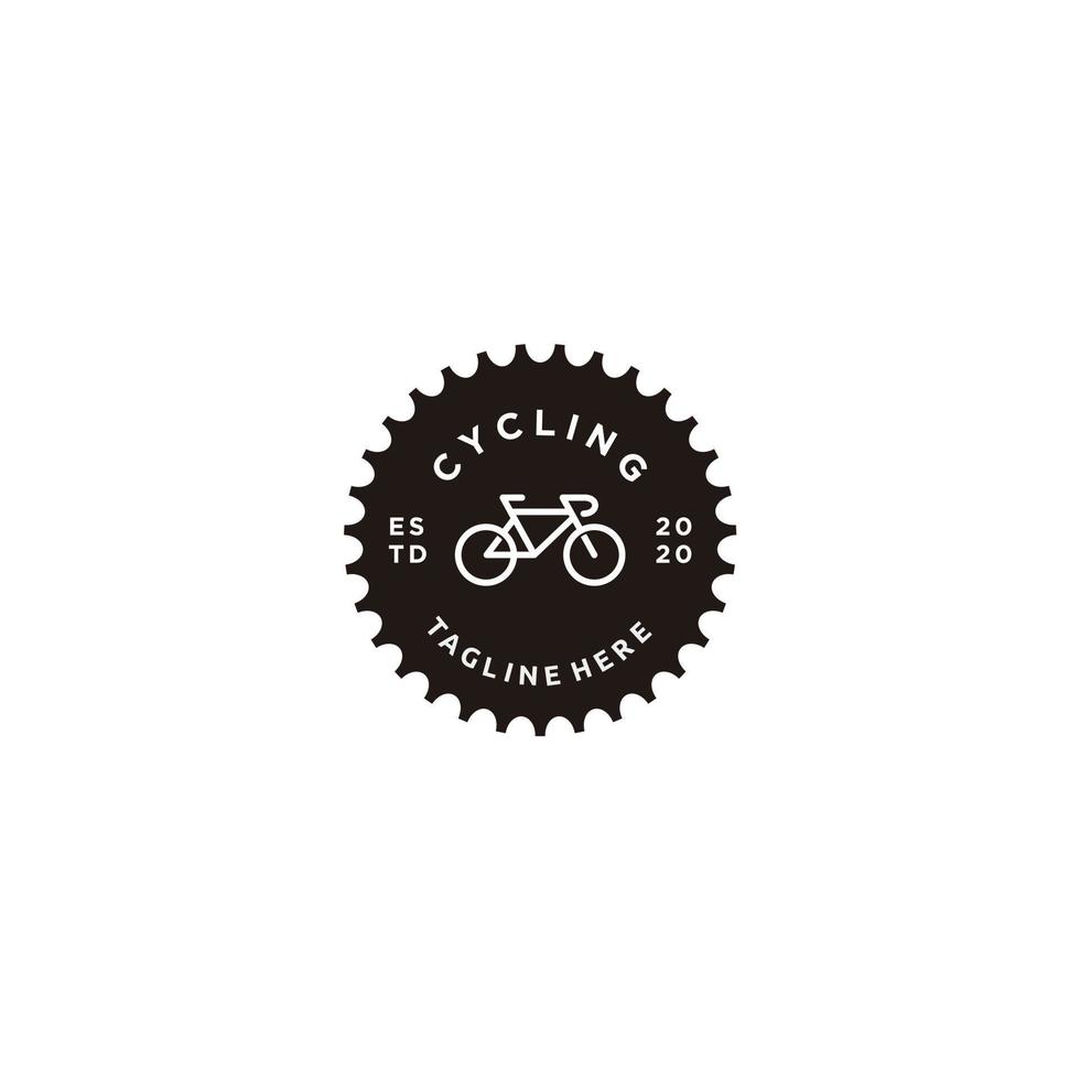 logotipos de crachás de manivela de roda dentada de bicicleta e ilustração vetorial de ícone de rótulos. vetor