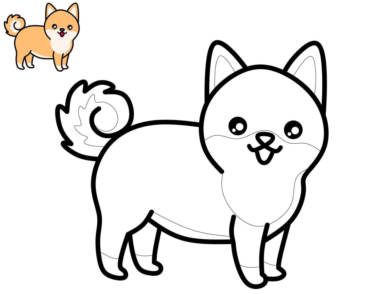 imagem vetorial de cachorro fofo, para livro de colorir vetor