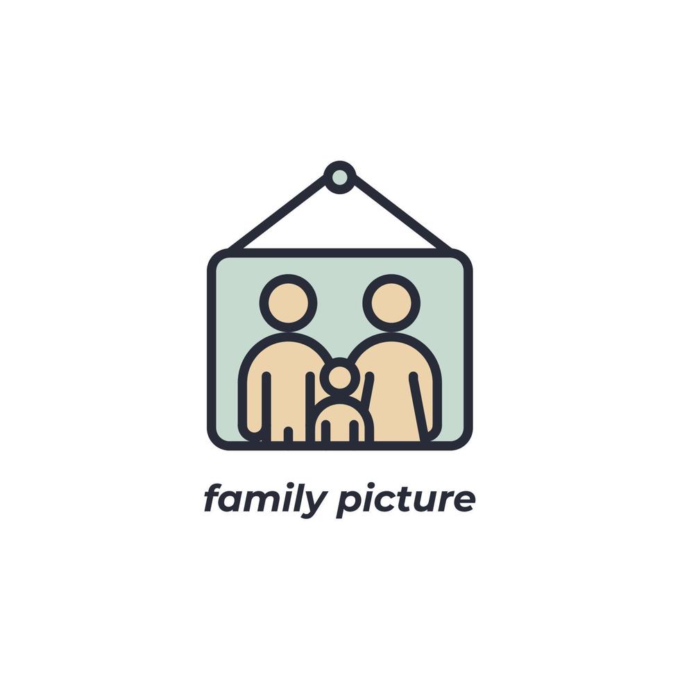 símbolo de imagem de família de sinal de vetor é isolado em um fundo branco. cor do ícone editável.