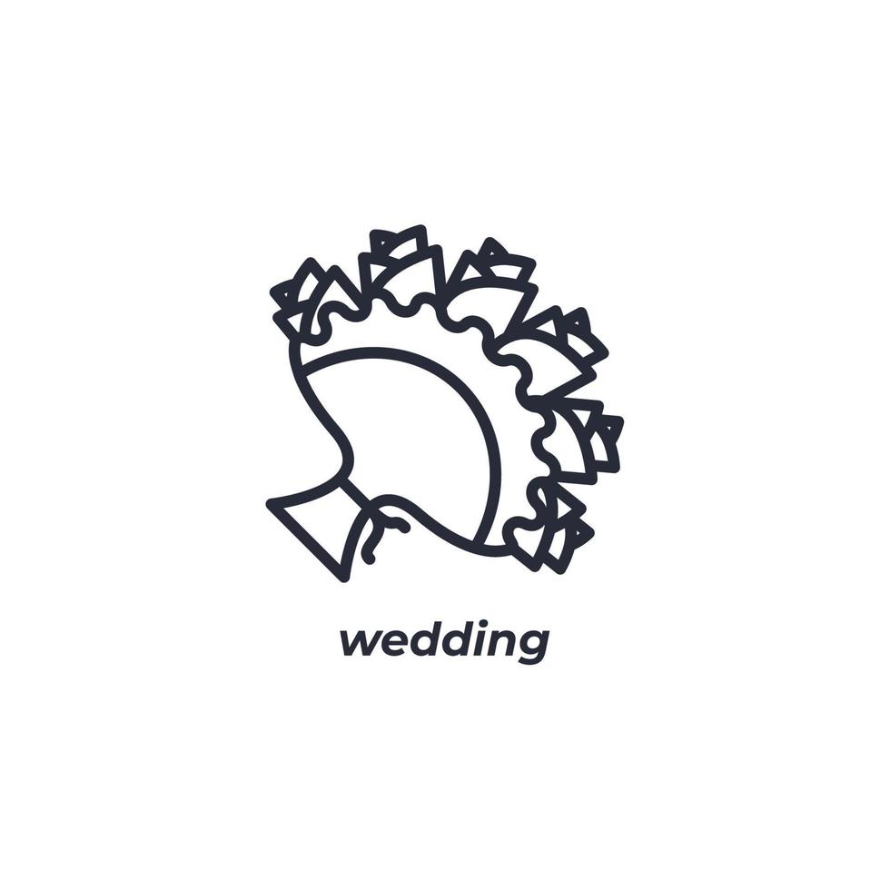 símbolo de casamento de sinal de vetor é isolado em um fundo branco. cor do ícone editável.