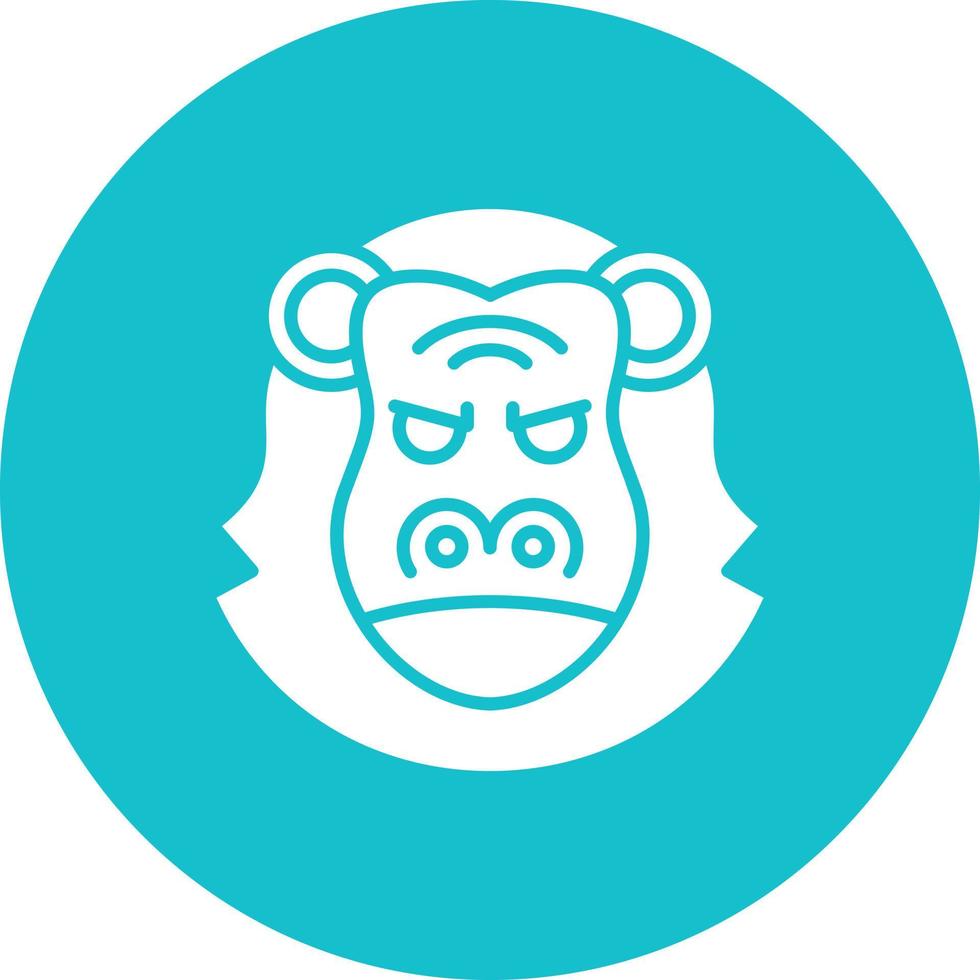 ícone de fundo do círculo glifo orangotango vetor