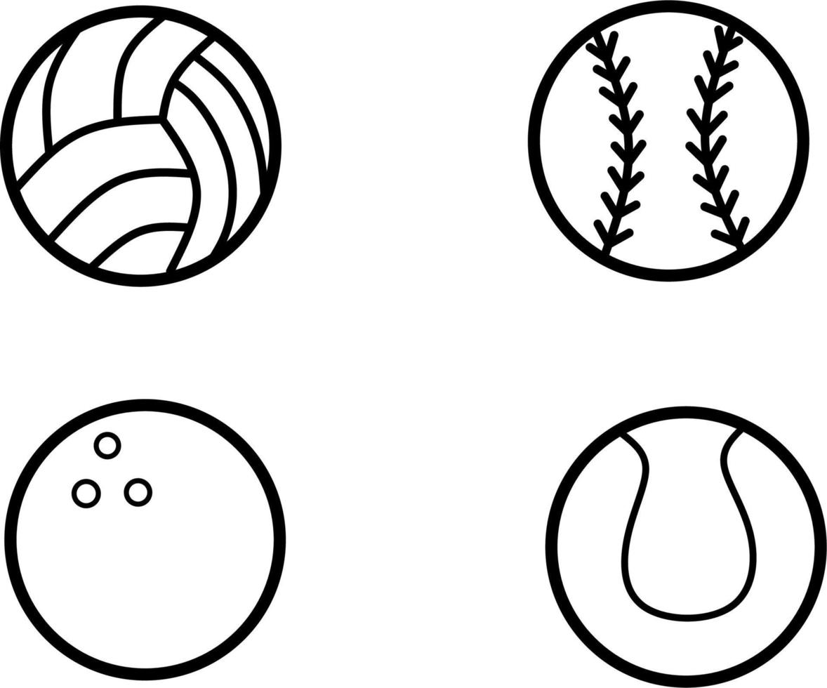 bolas esportivas variadas vetor