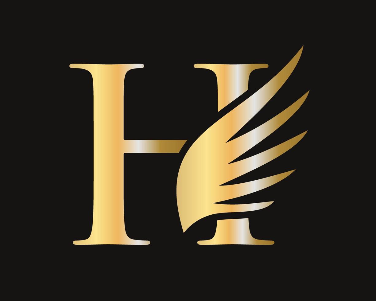 design de logotipo de asa letra h. logotipo de transporte vetor