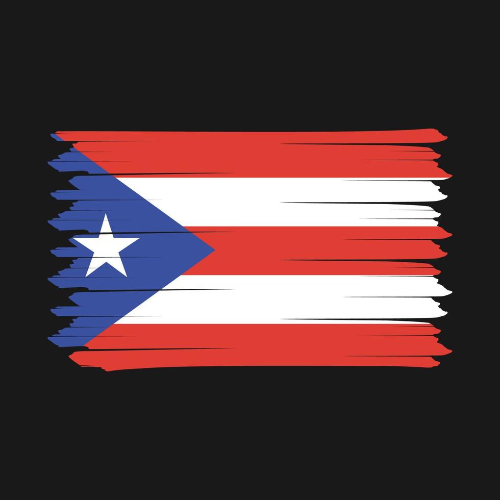 ilustração vetorial de design de pincel de bandeira de porto rico vetor