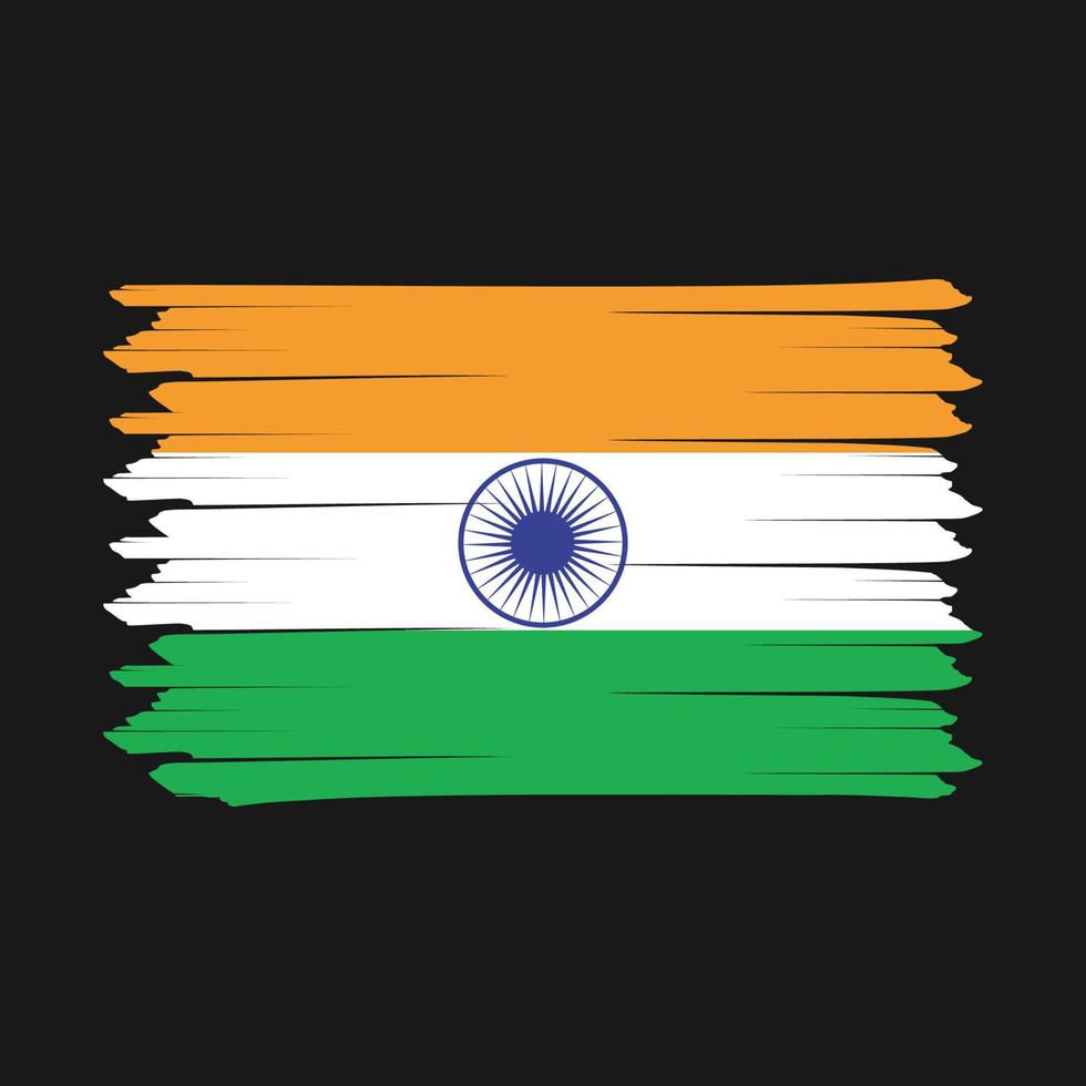 ilustração em vetor de design de pincel de bandeira da índia