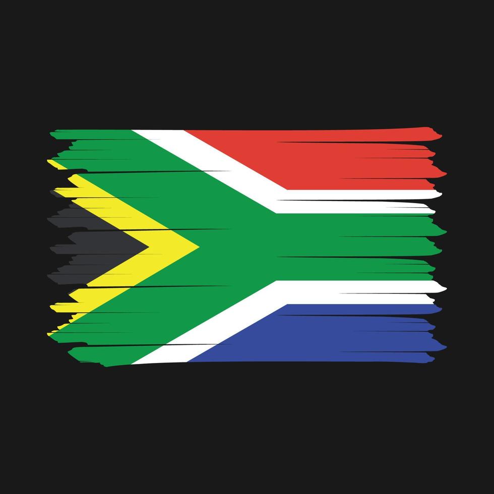 ilustração vetorial de design de pincel de bandeira da áfrica do sul vetor