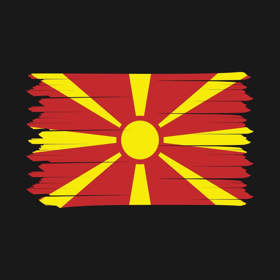 pincel de bandeira da macedônia do norte vetor