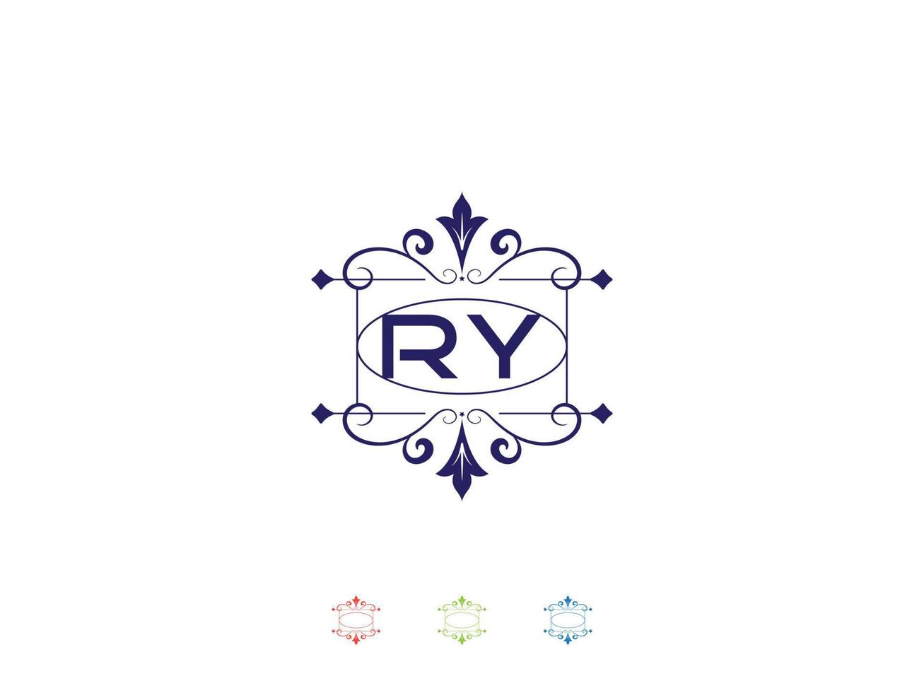 logotipo de luxo do monograma ry, design exclusivo da letra do logotipo ry vetor