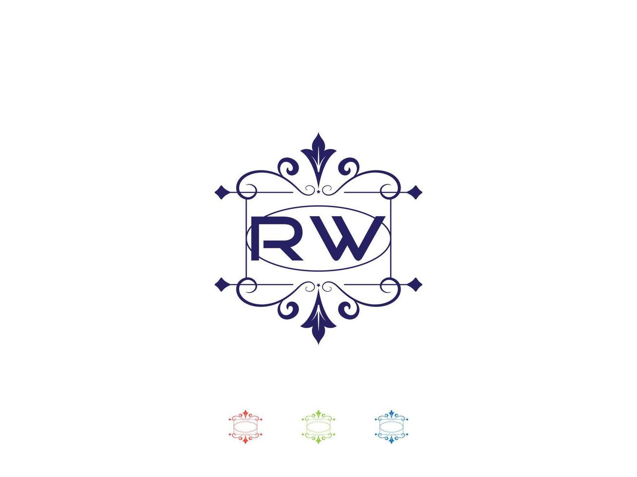 logotipo de luxo monograma rw, design exclusivo de letras de logotipo rw vetor