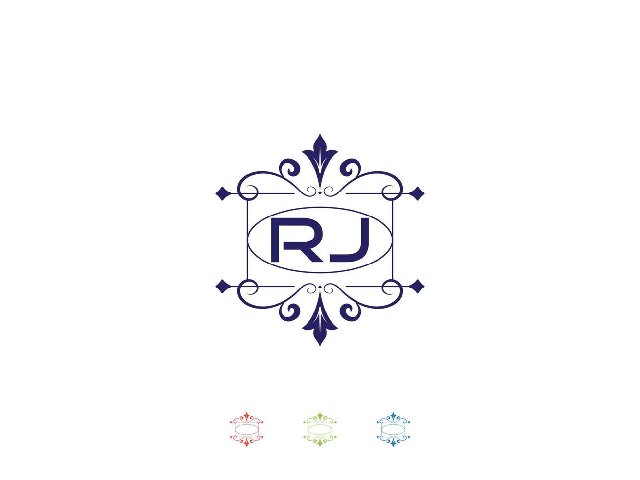 logotipo de luxo do monograma rj, design exclusivo da letra do logotipo rj vetor
