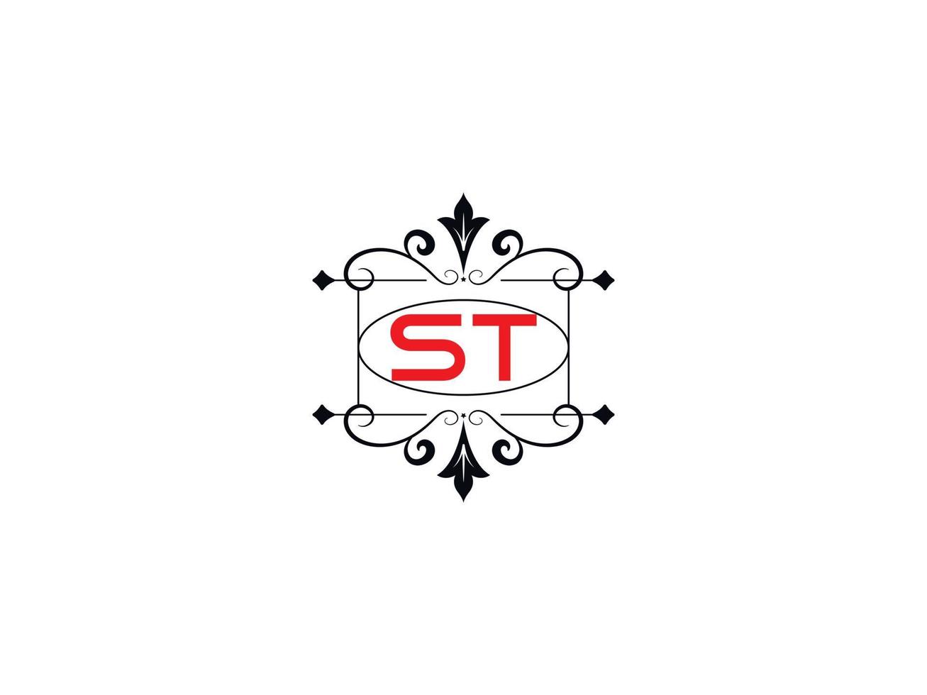 imagem do logotipo do alfabeto st, vetor de ícone do logotipo da carta de luxo criativa st